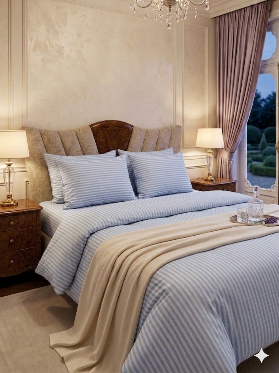 Saten Lastikli Çarşaflı Tek Kişilik Nevresim Takımı Bebe Mavi