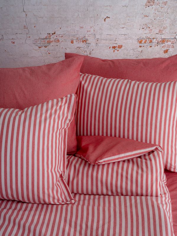 Ranforce Lastikli Çarşaflı Tek Kişilik Nevresim Takımı Kırmızı