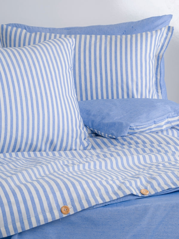 Ranforce Lastikli Çarşaflı Çift Kişilik Nevresim Takımı Mavi