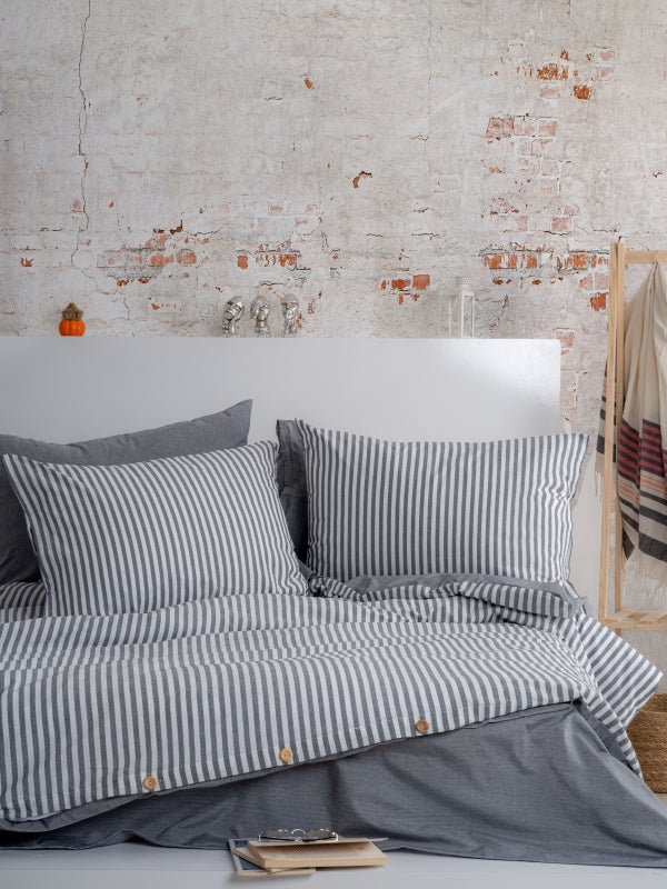 Ranforce Lastikli Çarşaflı Tek Kişilik Nevresim Takımı Antrasit