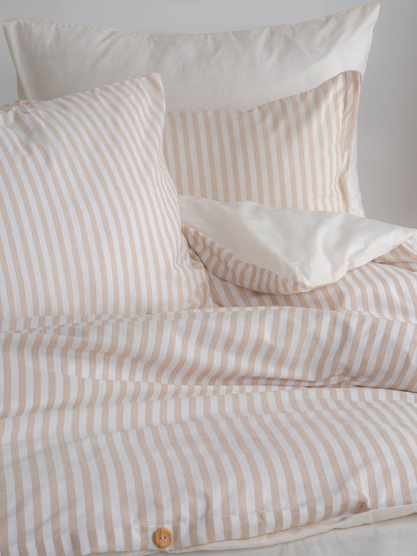 Ranforce Lastikli Çarşaflı Çift Kişilik Nevresim Takımı Cappuccino