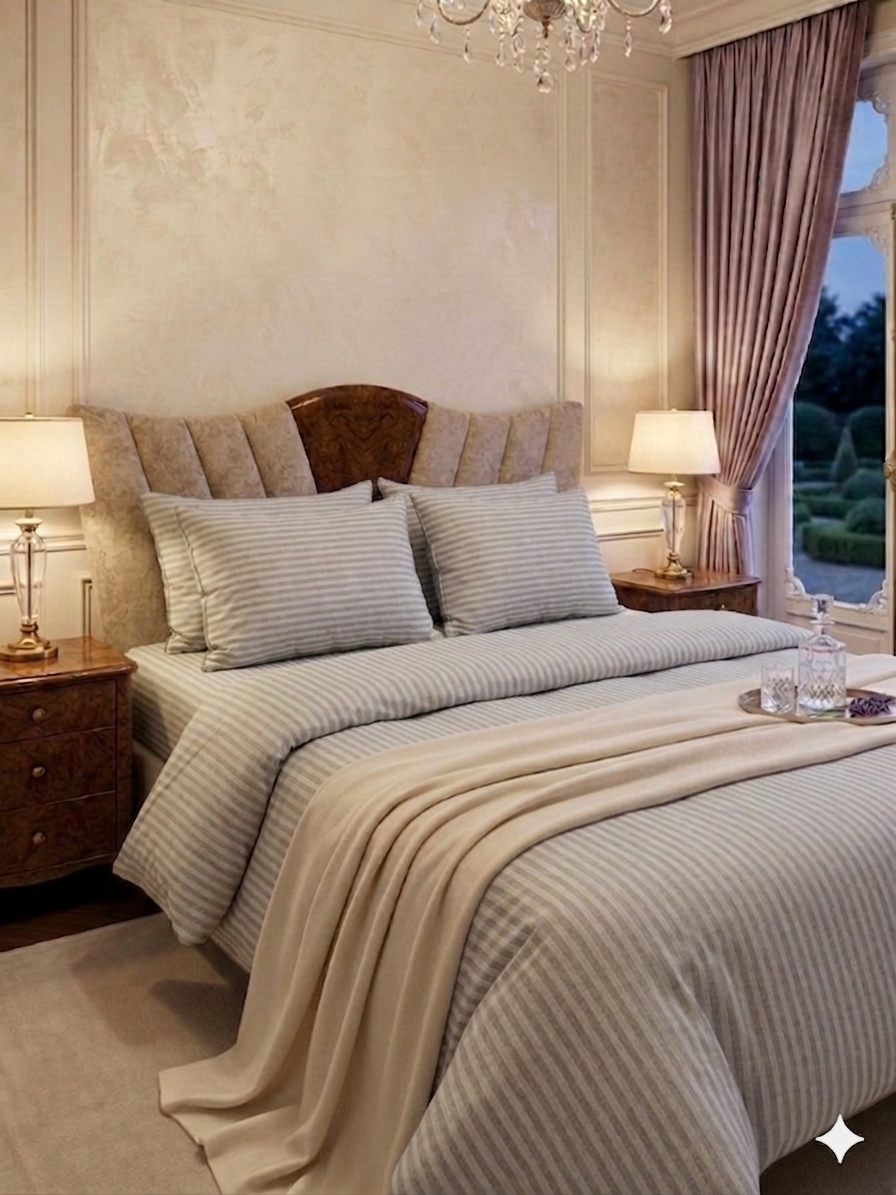 Saten Lastikli Çarşaflı Çift Kişilik Nevresim Takımı Kahverengii